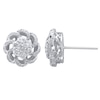 Thumbnail Image 1 of 1 CT. T.W. Multi-Diamond Pinwheel Stud Earrings in 10K White Gold