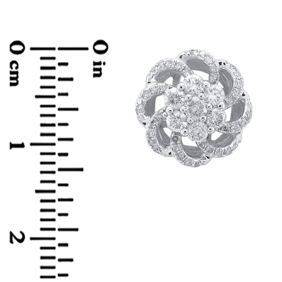 1 CT. T.w. Multi-Diamond Pinwheel Stud Earrings in 10K White Gold