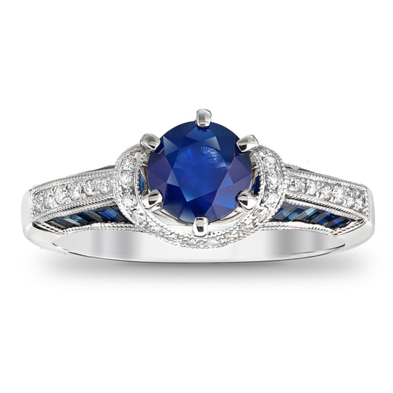 Blue sapphire deals engagement rings zales