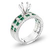 Thumbnail Image 1 of Princess-Cut Emerald and 1/2 CT. T.W. Diamond Semi-Mount Bridal Set in 14K White Gold
