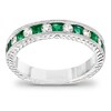 Thumbnail Image 3 of Princess-Cut Emerald and 1/2 CT. T.W. Diamond Semi-Mount Bridal Set in 14K White Gold
