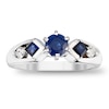 Thumbnail Image 1 of 5.0mm Blue Sapphire and 1/10 CT. T.W. Diamond Engagement Ring in 14K White Gold