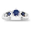 Thumbnail Image 0 of 5.0mm Blue Sapphire and 1/10 CT. T.W. Diamond Engagement Ring in 14K White Gold