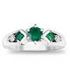 Thumbnail Image 0 of 5.0mm Emerald and 1/10 CT. T.W. Diamond Engagement Ring in 14K White Gold