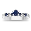 Thumbnail Image 0 of 4.0mm Blue Sapphire and 1/10 CT. T.W. Diamond Engagement Ring in 14K White Gold