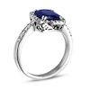 Thumbnail Image 1 of Your Stone Your Story™ Cushion-Cut Blue Sapphire and 1/4 CT. T.W. Diamond Frame Ring in 14K White Gold