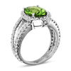 Thumbnail Image 1 of Oval Peridot and 7/8 CT. T.W. Diamond Ring in 14K White Gold