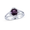 Thumbnail Image 0 of 7.0mm Amethyst and 1/4 CT. T.W. Diamond Ring in 14K White Gold
