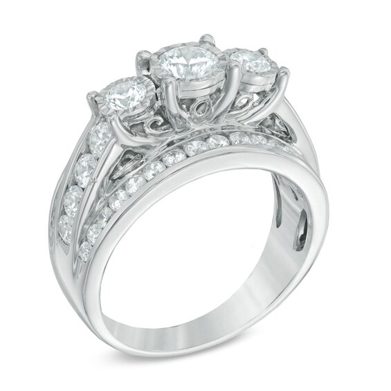 CT. T.w. Diamond Past Present FutureÂ® Ring in 14K White Gold
