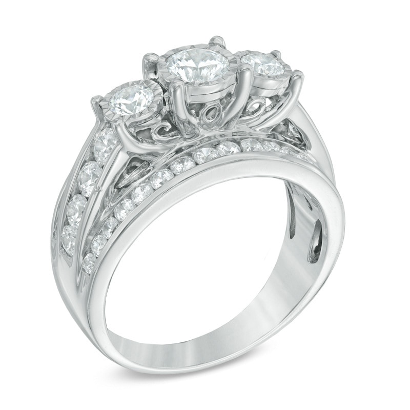 Main Image 2 of 2 CT. T.W. Diamond Past Present Future® Ring in 14K White Gold
