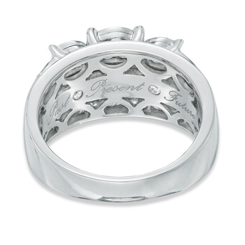 Main Image 3 of 2 CT. T.W. Diamond Past Present Future® Ring in 14K White Gold