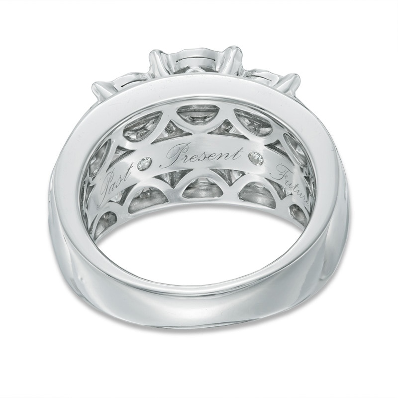 3 CT. T.W. Diamond Past Present Future® Ring in 14K White Gold