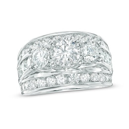 4 CT. T.W. Diamond Past Present Future® Ring in 14K White Gold