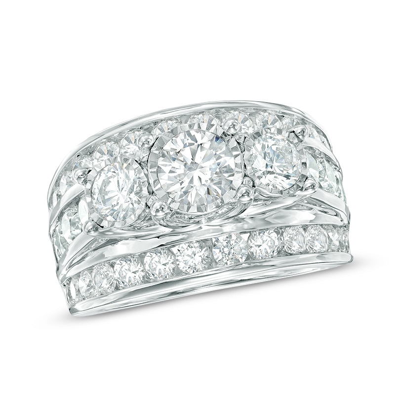 Main Image 1 of 4 CT. T.W. Diamond Past Present Future® Ring in 14K White Gold
