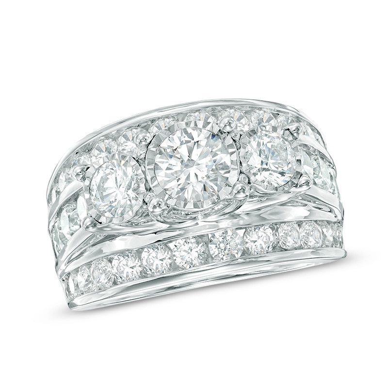 4 CT. T.W. Diamond Past Present Future® Ring in 14K White Gold