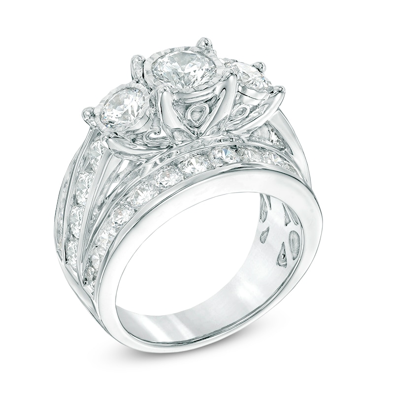 Main Image 2 of 4 CT. T.W. Diamond Past Present Future® Ring in 14K White Gold