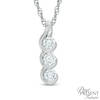 Thumbnail Image 1 of 3/4 CT. T.W. Diamond Past Present Future® Linear Teardrops Pendant in 10K White Gold