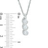 Thumbnail Image 2 of 3/4 CT. T.W. Diamond Past Present Future® Linear Teardrops Pendant in 10K White Gold