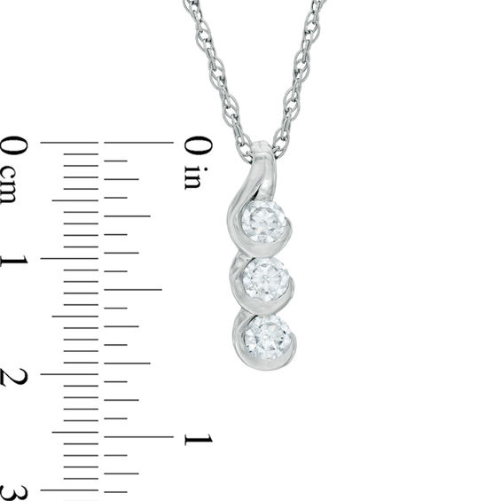 3/4 CT. T.w. Diamond Past Present FutureÂ® Linear Teardrops Pendant in 10K White Gold