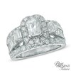Thumbnail Image 1 of 3 CT. T.W. Emerald-Cut Diamond Frame Past Present Future® Ring in 14K White Gold
