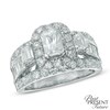 Thumbnail Image 0 of 3 CT. T.W. Emerald-Cut Diamond Frame Past Present Future® Ring in 14K White Gold