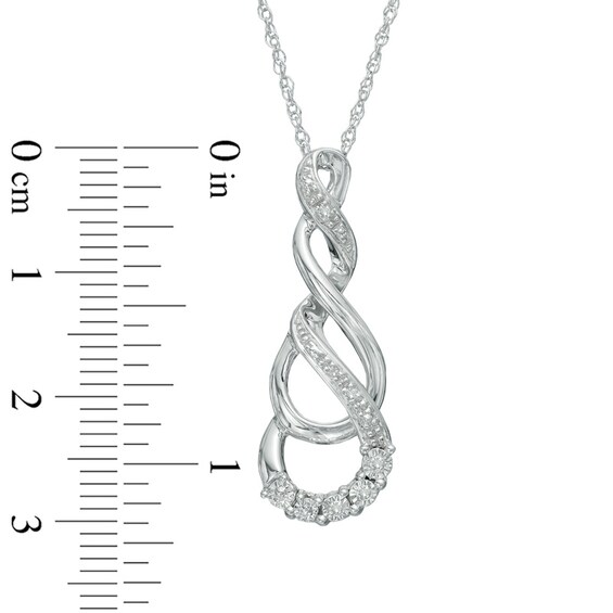 Diamond Accent Cascading Infinity Pendant in Sterling Silver