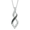 Thumbnail Image 1 of Enhanced Black and White Diamond Accent Ribbon Infinity Pendant in Sterling Silver