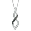 Thumbnail Image 0 of Enhanced Black and White Diamond Accent Ribbon Infinity Pendant in Sterling Silver