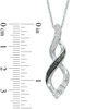 Thumbnail Image 1 of Enhanced Black and White Diamond Accent Ribbon Infinity Pendant in Sterling Silver