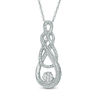 Thumbnail Image 1 of Diamond Accent Intertwined Double Infinity Pendant in Sterling Silver
