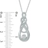 Thumbnail Image 2 of Diamond Accent Intertwined Double Infinity Pendant in Sterling Silver