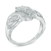 Thumbnail Image 1 of Diamond Accent Three Stone Bypass Ring in Sterling Silver