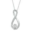 Thumbnail Image 1 of Diamond Accent Cluster Infinity Pendant in Sterling Silver