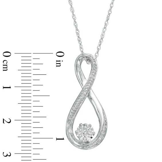 Diamond Accent Cluster Infinity Pendant in Sterling Silver