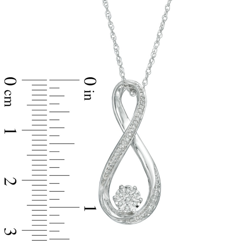 Main Image 2 of Diamond Accent Cluster Infinity Pendant in Sterling Silver