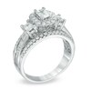 Thumbnail Image 2 of 1-1/2 CT. T.W. Emerald-Cut Diamond Frame Past Present Future® Ring in 14K White Gold
