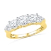 Thumbnail Image 1 of Lab-Created White Sapphire Three Stone Ring in 10K Gold
