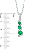 Thumbnail Image 1 of Lab-Created Emerald Three Stone Swirl Pendant in 10K White Gold