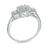Thumbnail Image 1 of 1/2 CT. T.W. Diamond Square Frame Three Stone Engagement Ring in 10K White Gold