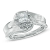 Thumbnail Image 0 of 1 CT. T.W. Princess-Cut Diamond Swirl Engagement Ring in 14K White Gold