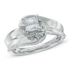 Thumbnail Image 1 of 1 CT. T.W. Princess-Cut Diamond Swirl Engagement Ring in 14K White Gold