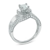 Thumbnail Image 1 of 1 CT. T.W. Princess-Cut Diamond Swirl Engagement Ring in 14K White Gold