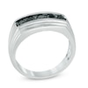 Thumbnail Image 2 of 3.5mm Black Sapphire Five Stone Band in Sterling Silver