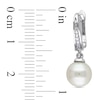 Thumbnail Image 1 of 8.0 - 8.5mm Cultured Freshwater Pearl and 1/20 CT. T.W. Diamond Drop Earrings in Sterling Silver