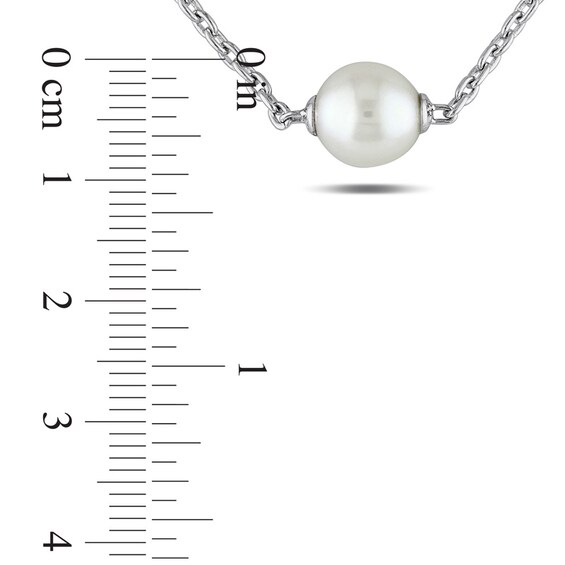 9.0 - 9.5mm Cultured Freshwater Pearl Necklace in Sterling Silver 9.0 - 9.5mm Cultured Freshwater Pearl Necklace in Sterling Silver