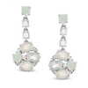 Thumbnail Image 0 of Oval Opal and Lab-Created White Sapphire Drop Earrings in Sterling Silver