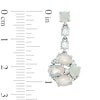 Thumbnail Image 1 of Oval Opal and Lab-Created White Sapphire Drop Earrings in Sterling Silver