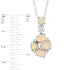 Thumbnail Image 2 of Oval Opal and Lab-Created White Sapphire Pendant in Sterling Silver
