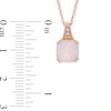 Thumbnail Image 2 of 8.0mm Cushion-Cut Lab-Created Pink Opal and White Sapphire Pendant in Sterling Silver with 14K Rose Gold Plate