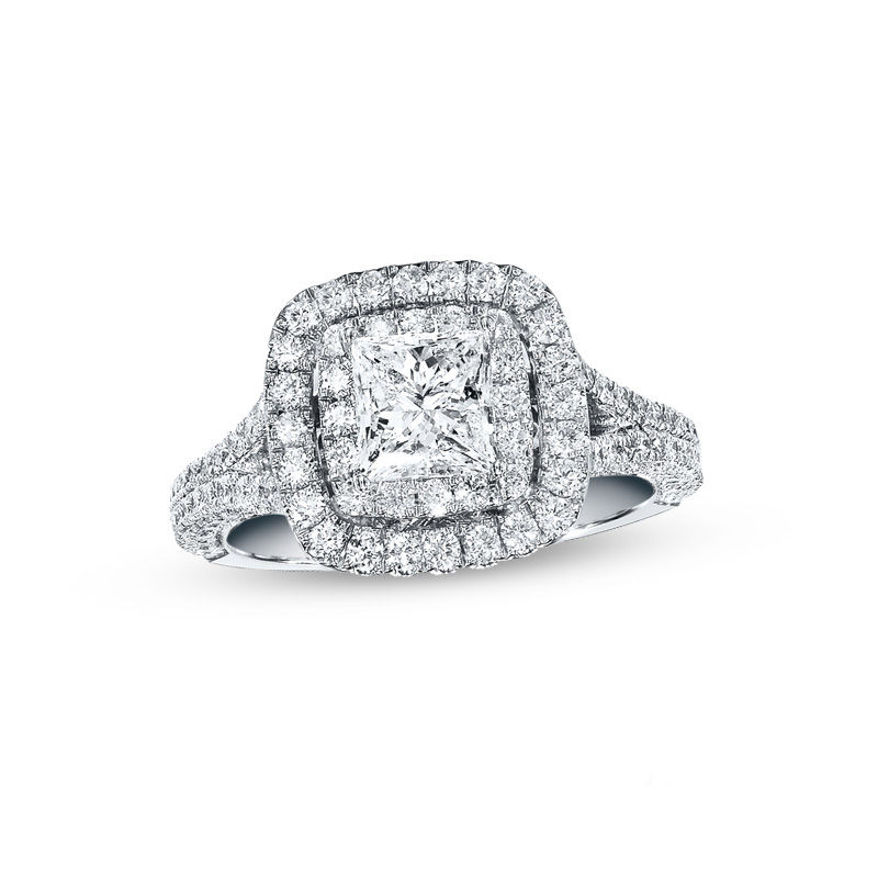 Neil Lane Collections Zales Neil Lane Bridal Collection 2 Ct T W Princess Cut Diamond Frame Engagement Ring